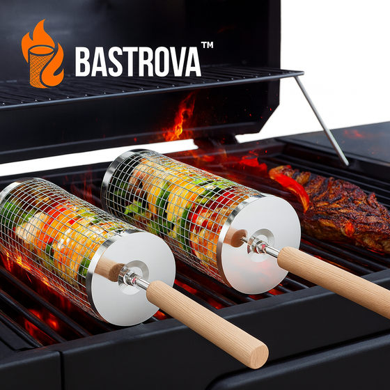 Grillorb™ | Stainless Steel Rolling Grill Basket