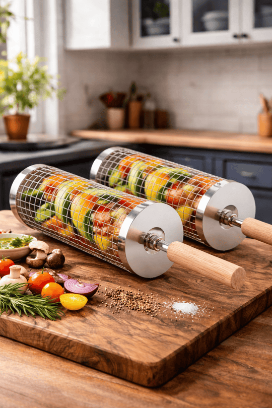 Grillorb™ | Stainless Steel Rolling Grill Basket