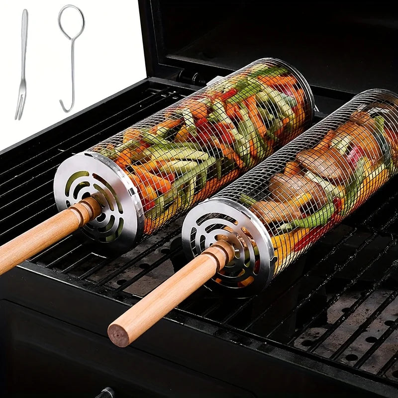 GrillOrb™ Rolling Basket, Buy TWO + FREE Grillfold™